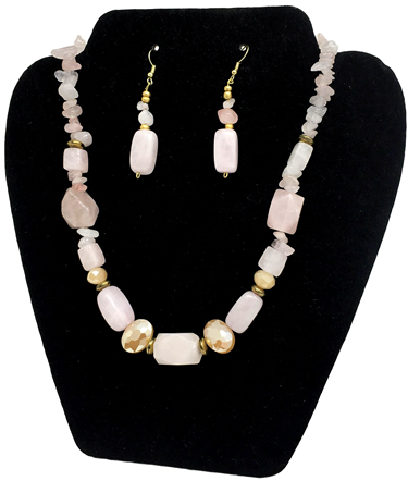 Subtle Vibrations Necklace & Earrings (with Rose Quartz)