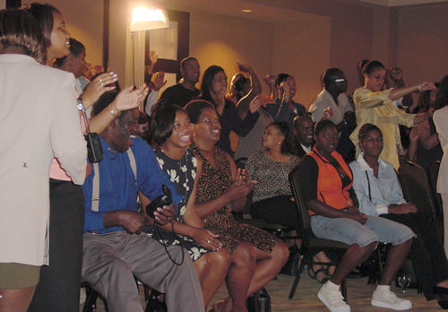 Audience enjoying TAG TEAM Talent Competition, Norfolk 2000 TAG TEAM Convention