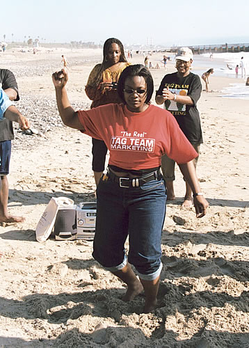 Rochelle dancing, Los Angeles, California TAG TEAM Beach Party