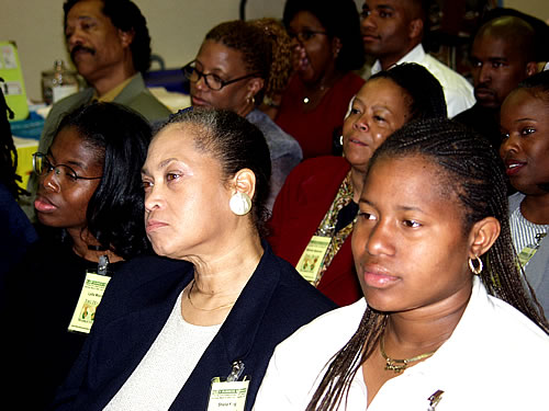 Sisters watching event, Los Angeles, California Black Business Seminar