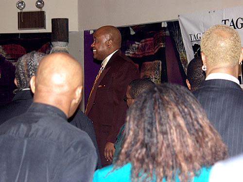 Delxino speaking to audience, New York City Black Business Seminar