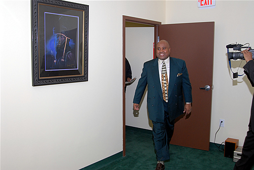 Delxino leads everyone into the Holding Room, TAG TEAM Marketing Atlanta Facility Grand Opening