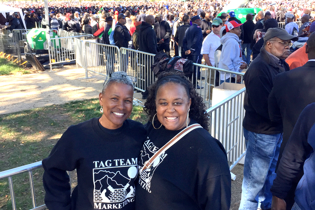Dorothy and Debbie at march, Justice Or Else March in Washington, DC, 2015