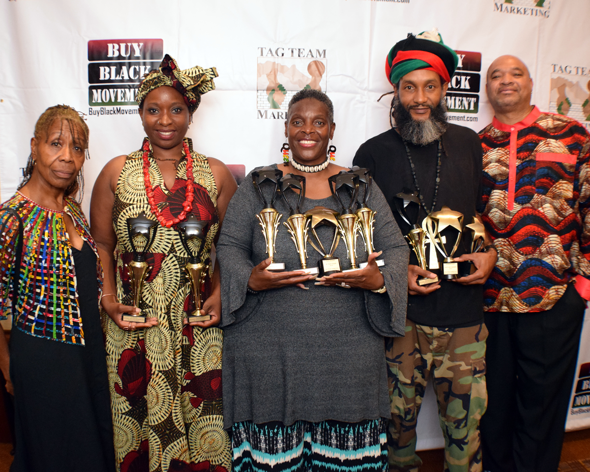 Los Angeles Team Members with their trophies, 2019 TAG Awards - Los Angeles, California