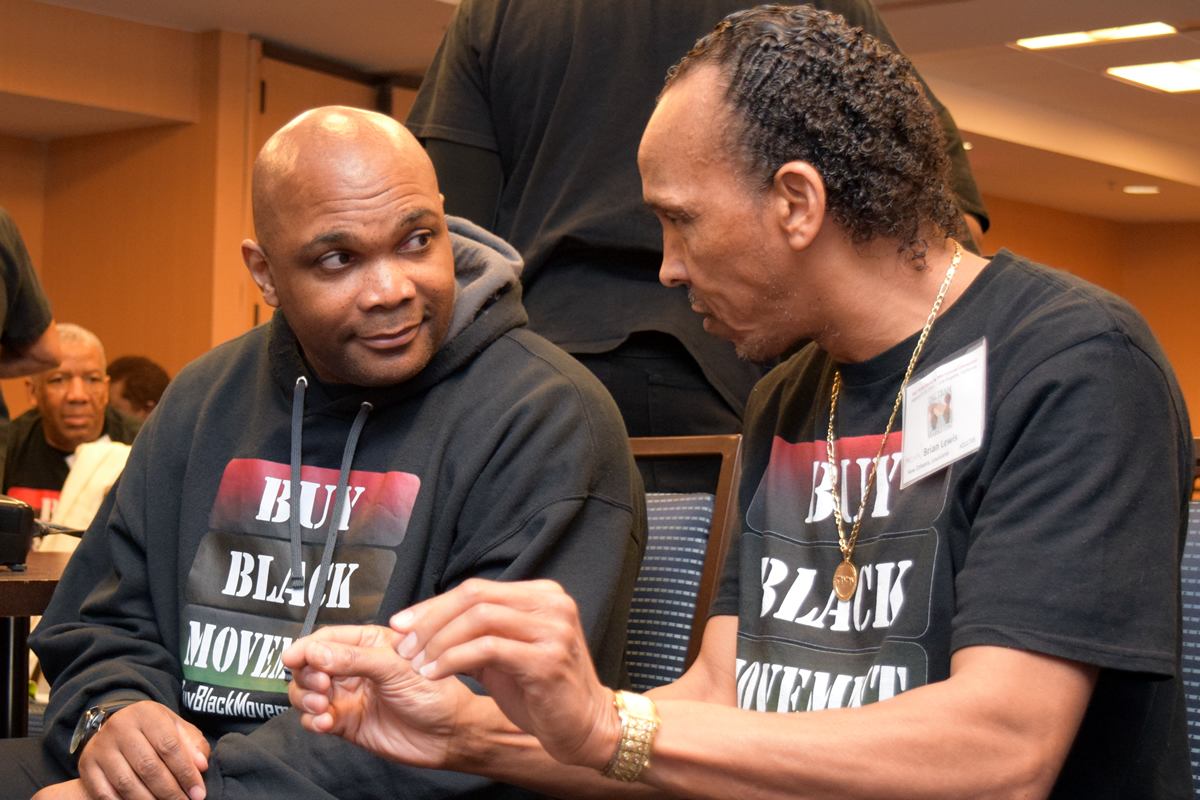 Erroll listening to Chezyown during training exercise, 2020 TAG TEAM Marketer Training Camp