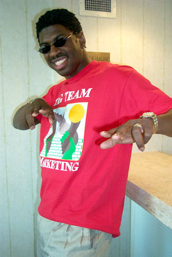 DMoe posing in TAG TEAM t-shirt, TAG TEAM Gear Photo Shoot