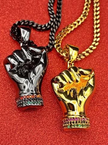 RBG Black Power Fist Necklace