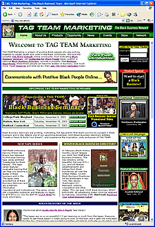 TAG TEAM Marketing Website 2003